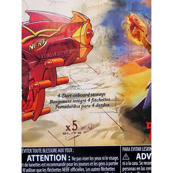 Nerf DragonPower Fireshot‎ Dart Blaster Dungeons and Dragons 5 Nerf Darts NEW - Picture 7 of 8